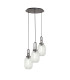 Yorktown 55cm Round 3 Light Pendant 20cm Almond Ribbed Glass Aged Pewter/Matt Black Clear-1