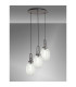 Yorktown 55cm Round 3 Light Pendant 20cm Almond Ribbed Glass Aged Pewter/Matt Black Clear-3