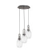 Yorktown 55cm Round 3 Light Pendant 20cm Almond Ribbed Glass Aged Pewter/Matt Black Clear-4