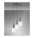 Yorktown 55cm Round 3 Light Pendant 20cm Almond Ribbed Glass Aged Pewter/Matt Black Clear-9