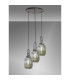 Yorktown 55cm Round 3 Light Pendant 20cm Almond Ribbed Glass Aged Pewter/Matt Black Smoked-3