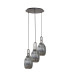 Yorktown 55cm Round 3 Light Pendant 20cm Almond Ribbed Glass Aged Pewter/Matt Black Smoked-4