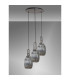 Yorktown 55cm Round 3 Light Pendant 20cm Almond Ribbed Glass Aged Pewter/Matt Black Smoked-9