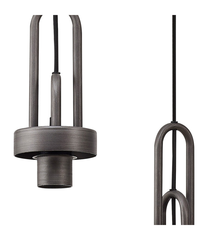 Yorktown 55cm Round 3 Light Pendant 20cm Almond Ribbed Glass Aged Pewter/Matt Black Opal-8