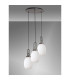 Yorktown 55cm Round 3 Light Pendant 20cm Almond Ribbed Glass Aged Pewter/Matt Black Opal-9