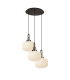 Yorktown 65cm 2m Round Pendant 3 x E27 Antique Silver/Matt Black 30cm Pumpkin Shaped Ribbed Opal Glass-1
