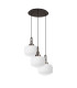 Yorktown 65cm 2m Round Pendant 3 x E27 Antique Silver/Matt Black 30cm Pumpkin Shaped Ribbed Opal Glass-4