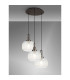 Yorktown 65cm 2m Round Pendant 3 x E27 Antique Silver/Matt Black 30cm Pumpkin Shaped Ribbed Clear Glass-3