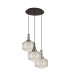 Yorktown 65cm 2m Round Pendant 3 x E27 Antique Silver/Matt Black 30cm Pumpkin Shaped Ribbed Champagne Glass-4