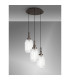 Yorktown 55cm Round 3 Light Pendant 20cm Tubular Ribbed Glass Antique Silver/Matt Black Clear-3