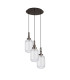 Yorktown 55cm Round 3 Light Pendant 20cm Tubular Ribbed Glass Antique Silver/Matt Black Clear-4