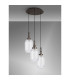Yorktown 55cm Round 3 Light Pendant 20cm Tubular Ribbed Glass Antique Silver/Matt Black Clear-10