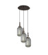 Yorktown 55cm Round 3 Light Pendant 20cm Tubular Ribbed Glass Antique Silver/Matt Black Smoked-1
