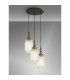 Yorktown 55cm Round 3 Light Pendant 20cm Tubular Ribbed Glass Antique Silver/Matt Black Champagne-3