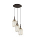 Yorktown 55cm Round 3 Light Pendant 20cm Tubular Ribbed Glass Antique Silver/Matt Black Champagne-4