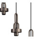 Yorktown 55cm Round 3 Light Pendant 20cm Tubular Ribbed Glass Antique Silver/Matt Black Champagne-9