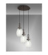 Yorktown 55cm Round 3 Light Pendant 20cm Almond Ribbed Glass Antique Silver/Matt Black Clear-3