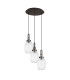 Yorktown 55cm Round 3 Light Pendant 20cm Almond Ribbed Glass Antique Silver/Matt Black Clear-4