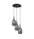 Yorktown 55cm Round 3 Light Pendant 20cm Almond Ribbed Glass Antique Silver/Matt Black Smoked-4