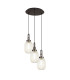 Yorktown 55cm Round 3 Light Pendant 20cm Almond Ribbed Glass Antique Silver/Matt Black Champagne-1