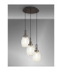 Yorktown 55cm Round 3 Light Pendant 20cm Almond Ribbed Glass Antique Silver/Matt Black Champagne-3