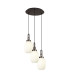 Yorktown 55cm Round 3 Light Pendant 20cm Almond Ribbed Glass Antique Silver/Matt Black Opal-1