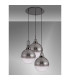 Yorktown 65cm Round 3 Light Pendant 30cm Globe Glass Black Chrome/Matt Black Smoked/Clear-10