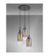 Yorktown 51cm Round 3 Light Pendant 16cm Cylinder Glass Black Chrome/Matt Black Smoked/Clear-3