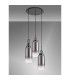Yorktown 51cm Round 3 Light Pendant 16cm Cylinder Glass Black Chrome/Matt Black Smoked/Clear-10