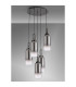 Yorktown 61cm Round 5 Light Pendant 16cm Cylinder Glass Black Chrome/Matt Black Smoked/Clear-10