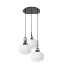 Yorktown 65cm 2m Round Pendant 3 x E27 Black Chrome/Matt Black 30cm Pumpkin Shaped Ribbed Opal Glass-4