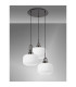 Yorktown 65cm 2m Round Pendant 3 x E27 Black Chrome/Matt Black 30cm Pumpkin Shaped Ribbed Opal Glass-10