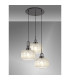 Yorktown 65cm 2m Round Pendant 3 x E27 Black Chrome/Matt Black 30cm Pumpkin Shaped Ribbed Champagne Glass-3