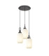 Yorktown 55cm Round 3 Light Pendant 20cm Tubular Ribbed Glass Black Chrome/Matt Black Opal-1