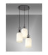 Yorktown 55cm Round 3 Light Pendant 20cm Tubular Ribbed Glass Black Chrome/Matt Black Opal-3