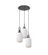 Yorktown 55cm Round 3 Light Pendant 20cm Tubular Ribbed Glass Black Chrome/Matt Black Opal-4