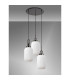Yorktown 55cm Round 3 Light Pendant 20cm Tubular Ribbed Glass Black Chrome/Matt Black Opal-9