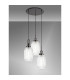Yorktown 55cm Round 3 Light Pendant 20cm Tubular Ribbed Glass Black Chrome/Matt Black Clear-3