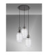 Yorktown 55cm Round 3 Light Pendant 20cm Tubular Ribbed Glass Black Chrome/Matt Black Clear-10