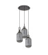 Yorktown 55cm Round 3 Light Pendant 20cm Tubular Ribbed Glass Black Chrome/Matt Black Smoked-4