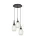 Yorktown 55cm Round 3 Light Pendant 20cm Almond Ribbed Glass Black Chrome/Matt Black Clear-1