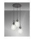 Yorktown 55cm Round 3 Light Pendant 20cm Almond Ribbed Glass Black Chrome/Matt Black Clear-3
