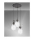 Yorktown 55cm Round 3 Light Pendant 20cm Almond Ribbed Glass Black Chrome/Matt Black Clear-9