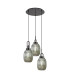 Yorktown 55cm Round 3 Light Pendant 20cm Almond Ribbed Glass Black Chrome/Matt Black Smoked-1