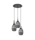 Yorktown 55cm Round 3 Light Pendant 20cm Almond Ribbed Glass Black Chrome/Matt Black Smoked-4