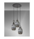 Yorktown 55cm Round 3 Light Pendant 20cm Almond Ribbed Glass Black Chrome/Matt Black Smoked-9