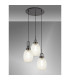 Yorktown 55cm Round 3 Light Pendant 20cm Almond Ribbed Glass Black Chrome/Matt Black Champagne-3