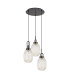 Yorktown 55cm Round 3 Light Pendant 20cm Almond Ribbed Glass Black Chrome/Matt Black Champagne-4
