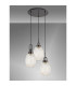 Yorktown 55cm Round 3 Light Pendant 20cm Almond Ribbed Glass Black Chrome/Matt Black Champagne-10