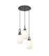 Yorktown 55cm Round 3 Light Pendant 20cm Almond Ribbed Glass Black Chrome/Matt Black Opal-1